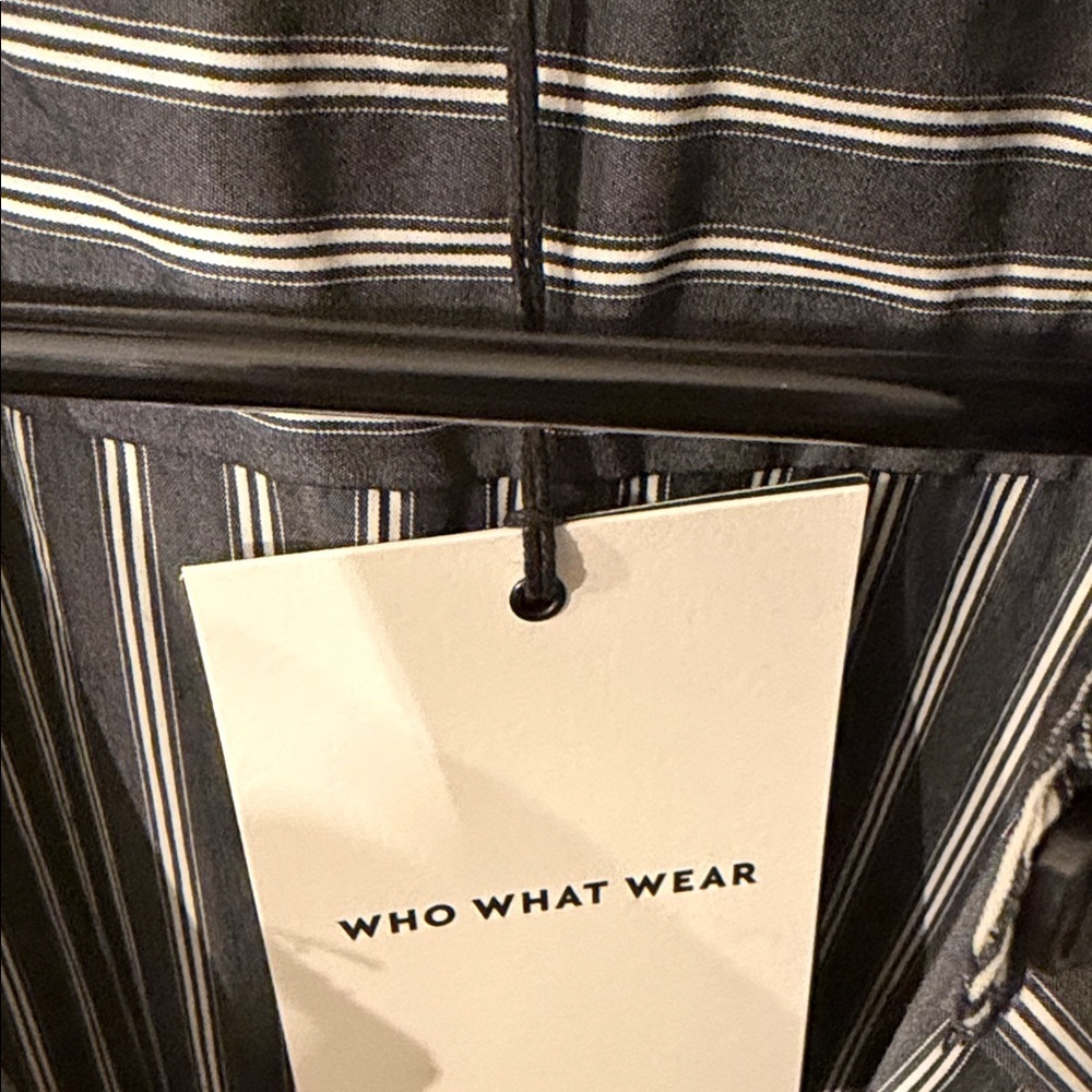Who What Wear Navy Striped Dress - Picture 2 of 5